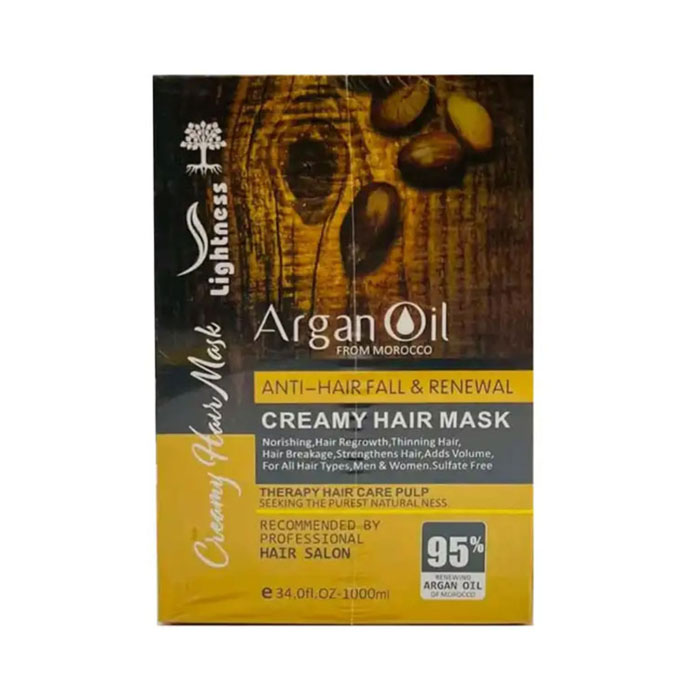 ماسک مو تقویت کننده لایتنس مدل ARGAN OIL فاقد سولفات حجم 1000 میلی لیتر