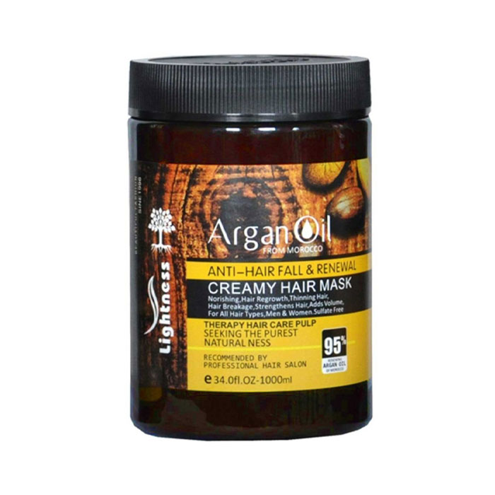ماسک مو تقویت کننده لایتنس مدل ARGAN OIL فاقد سولفات حجم 1000 میلی لیتر