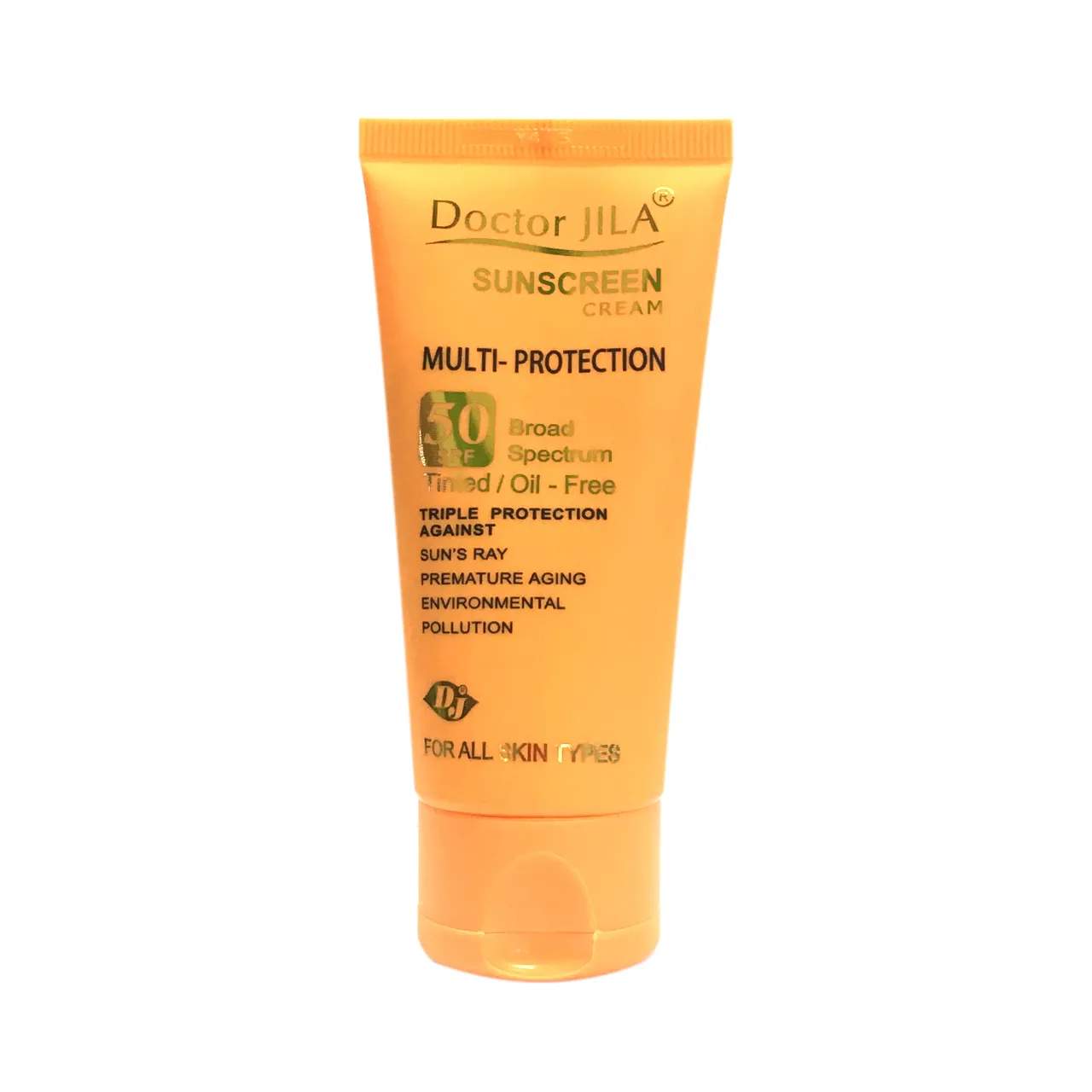 کرم ضد آفتاب بدون رنگ دکتر ژیلا SPF50 مدل multi-protection محافظ UVB، مرطوبکننده، مناسب انواع پوست حجم 50 گرم