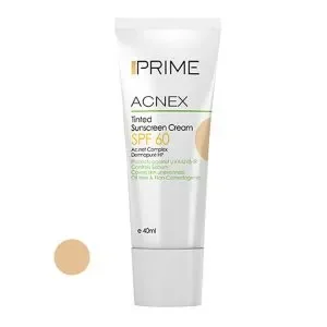 کرم ضدآفتاب رنگی پرایم مدل Acnex SPF60، مناسب پوست‌های چرب، حجم 40 میلی‌لیتر