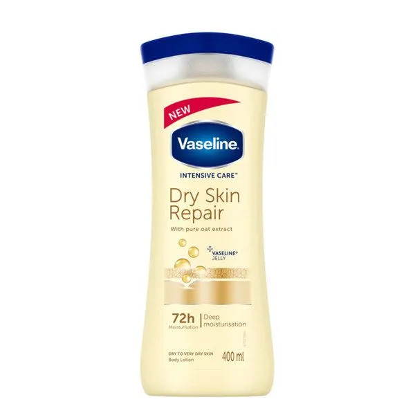 لوسیون بدن وازلین مدل طلایی dry skin حجم 400 میلی لیتر