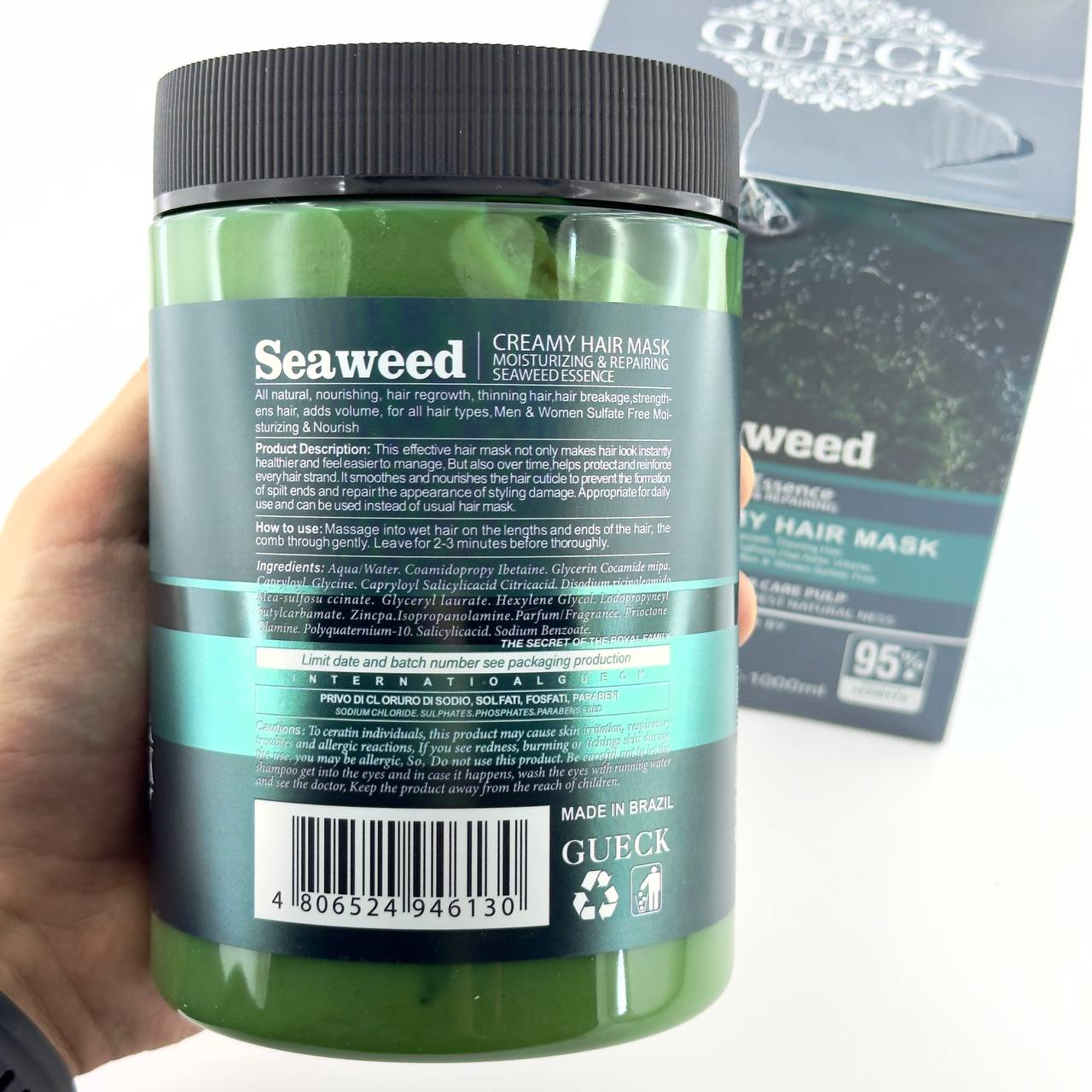 ماسک مو فری سولفات جلبک دریایی seaweed حجم 1000 میلی لیتر