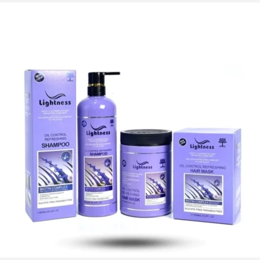 شامپو مو لایتنس مدل biotin مناسب موهای چرب حجم 900 میلی لیتر