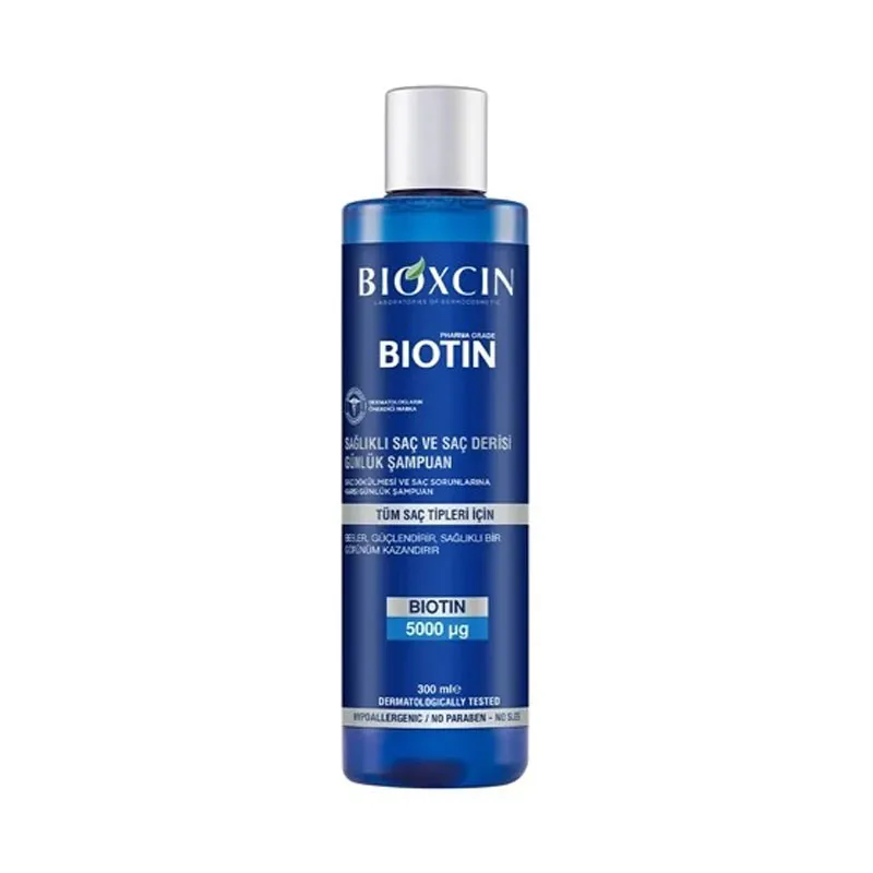 شامپو تقویت کننده و ضد ریزش مو بیوکسین Bioxcin مدل بیوتین حجم 300 میلی لیتر